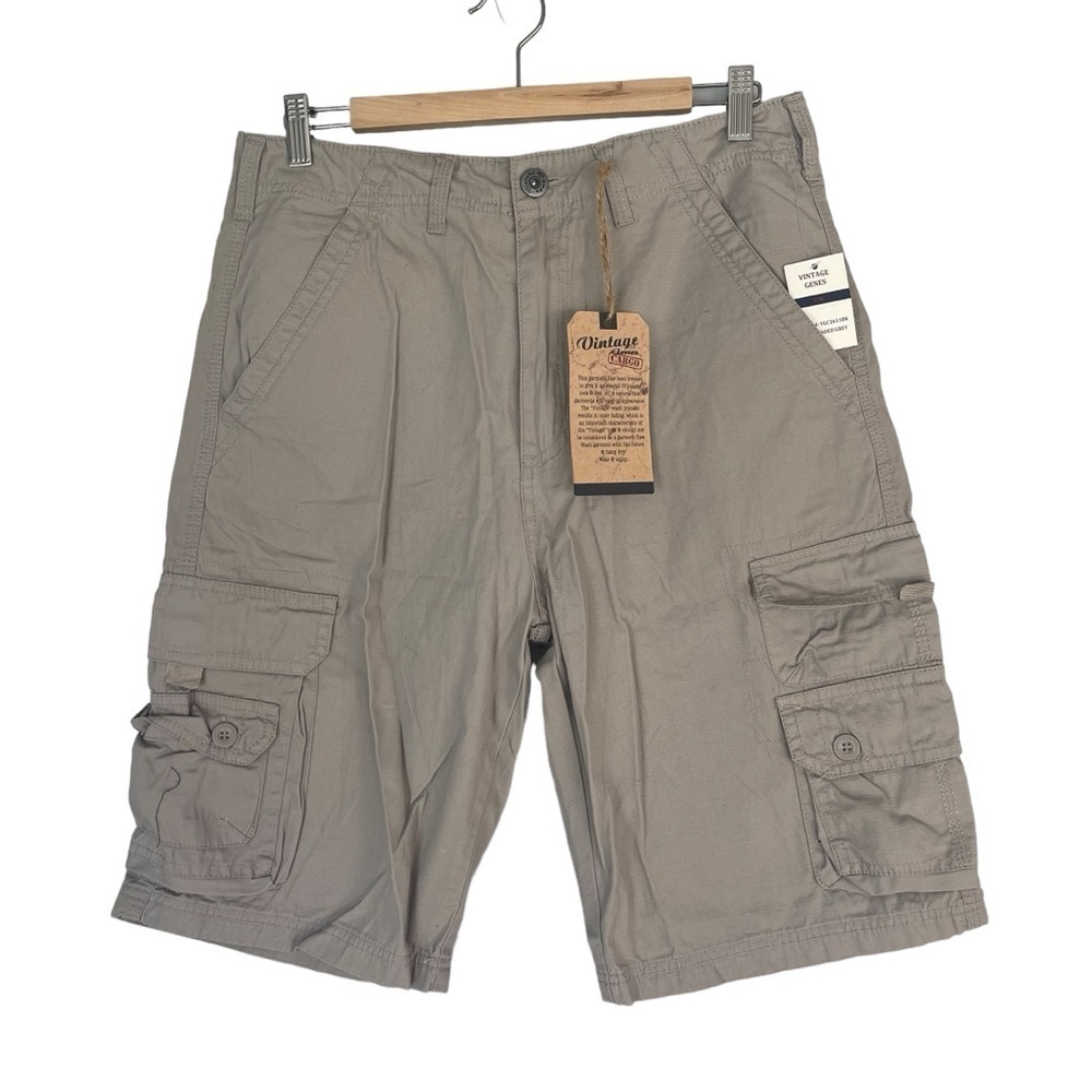 NWT Vintage Genes 1891 100% Cotton Cargo Shorts Size W32